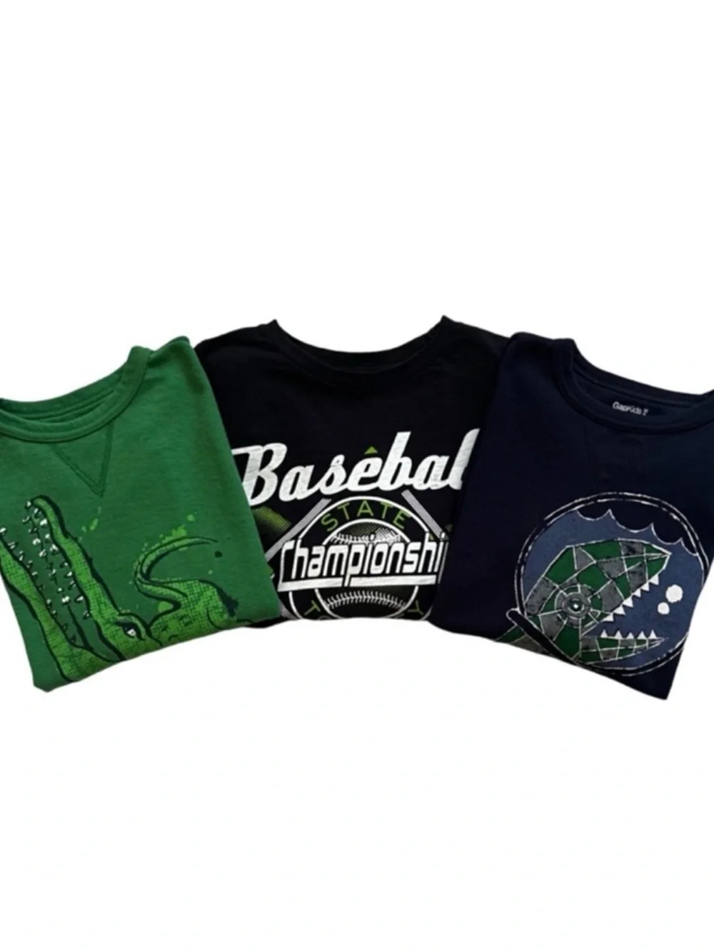 Set of 3 Gap Crewneck Graphic Print Long Sleeve T-Shirts Size Medium